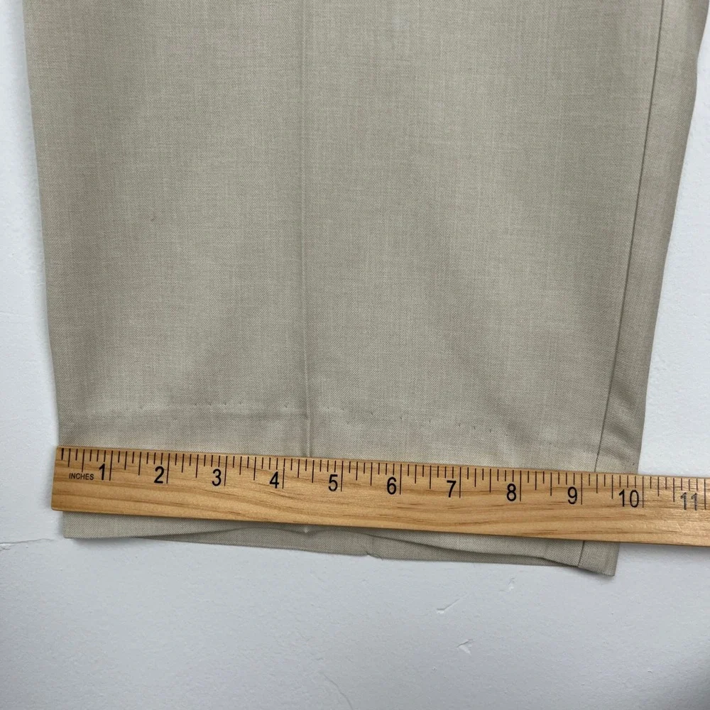 Peter Millar Charlotte Classic Fit Pants Mens 44L Stone Beige Stretch - Hemmed